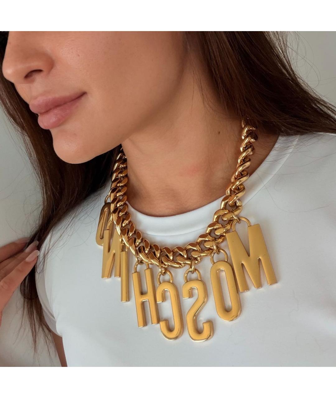 MOSCHINO Золотое латунное колье, фото 5