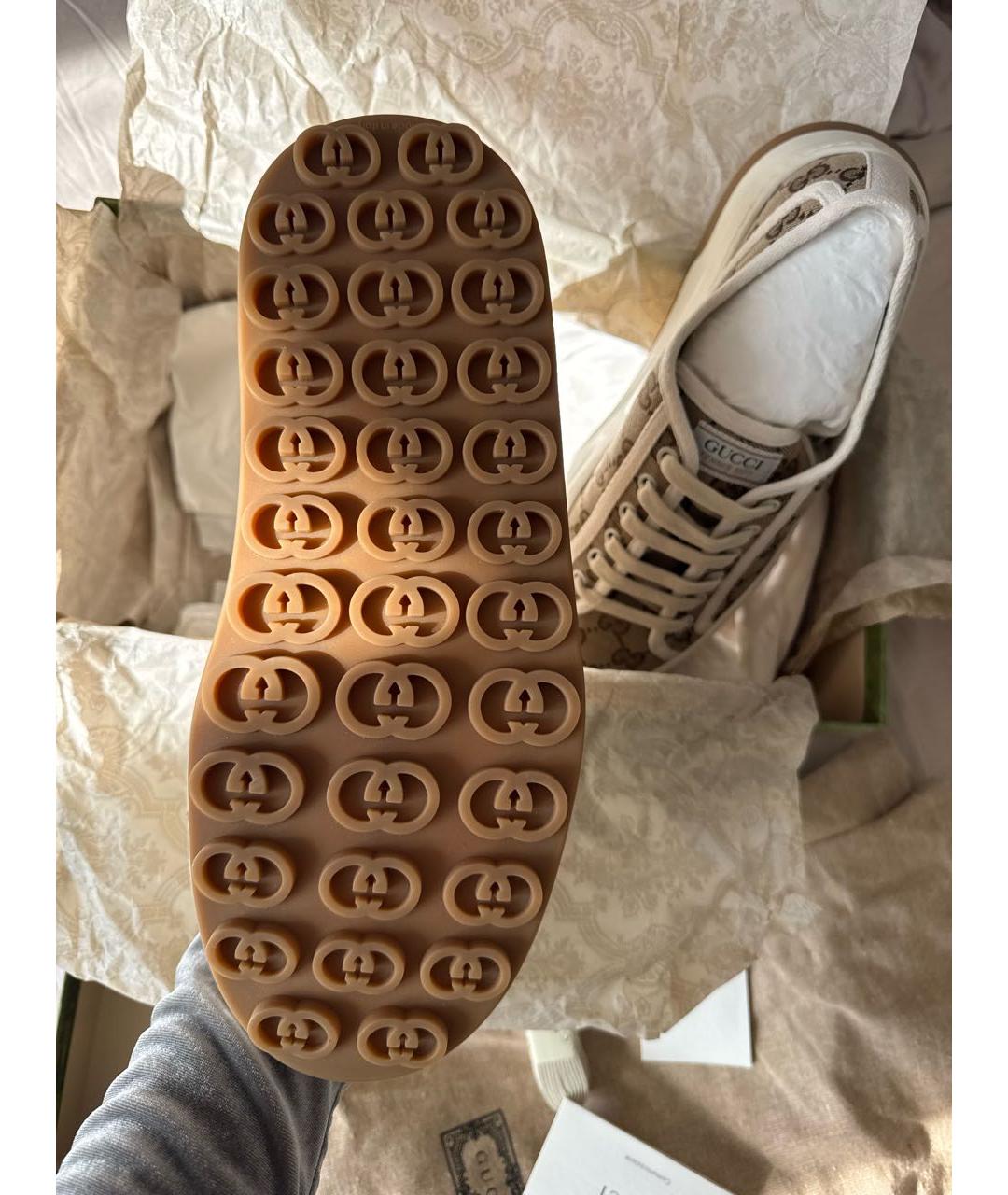 GUCCI Бежевые кроссовки, фото 7