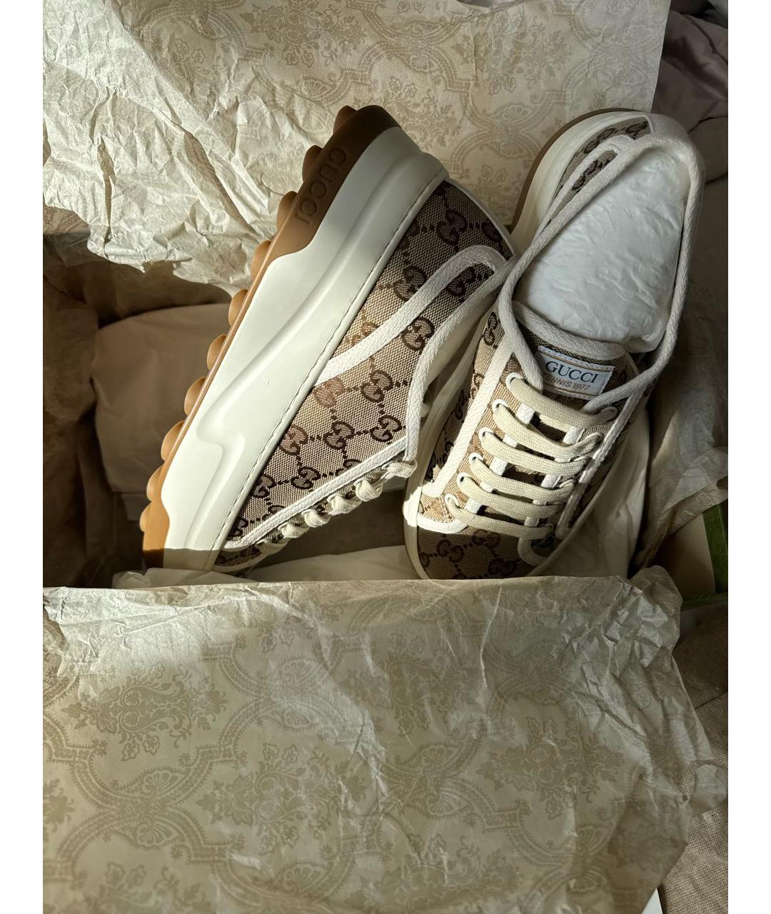 GUCCI Бежевые кроссовки, фото 5