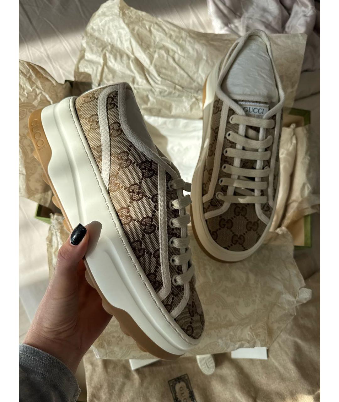 GUCCI Бежевые кроссовки, фото 3