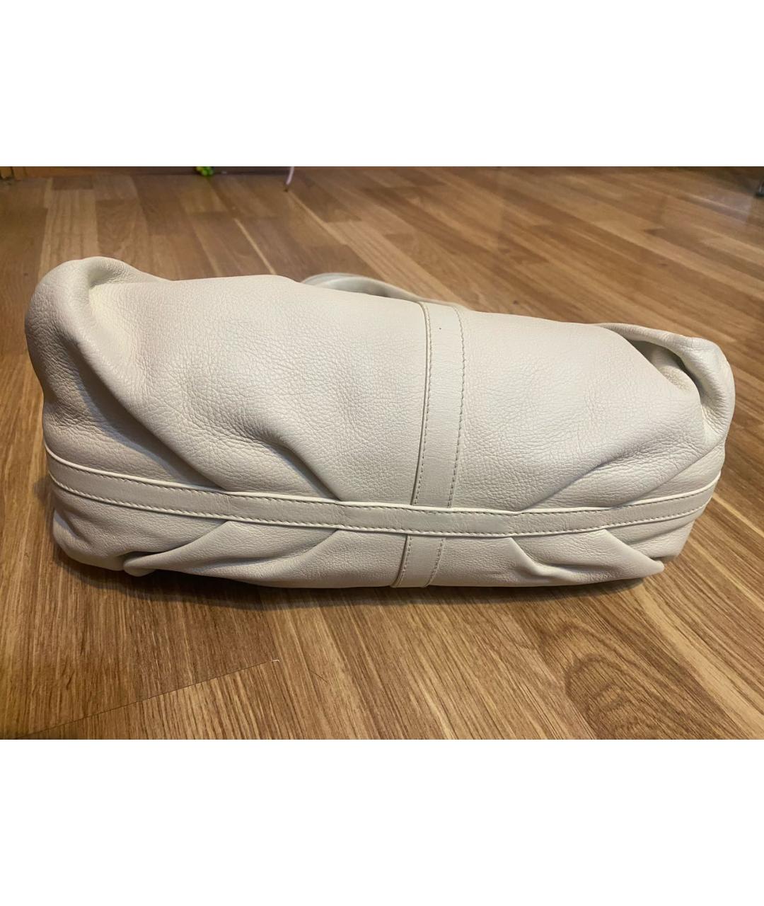 BVLGARI Белая кожаная сумка через плечо, фото 7