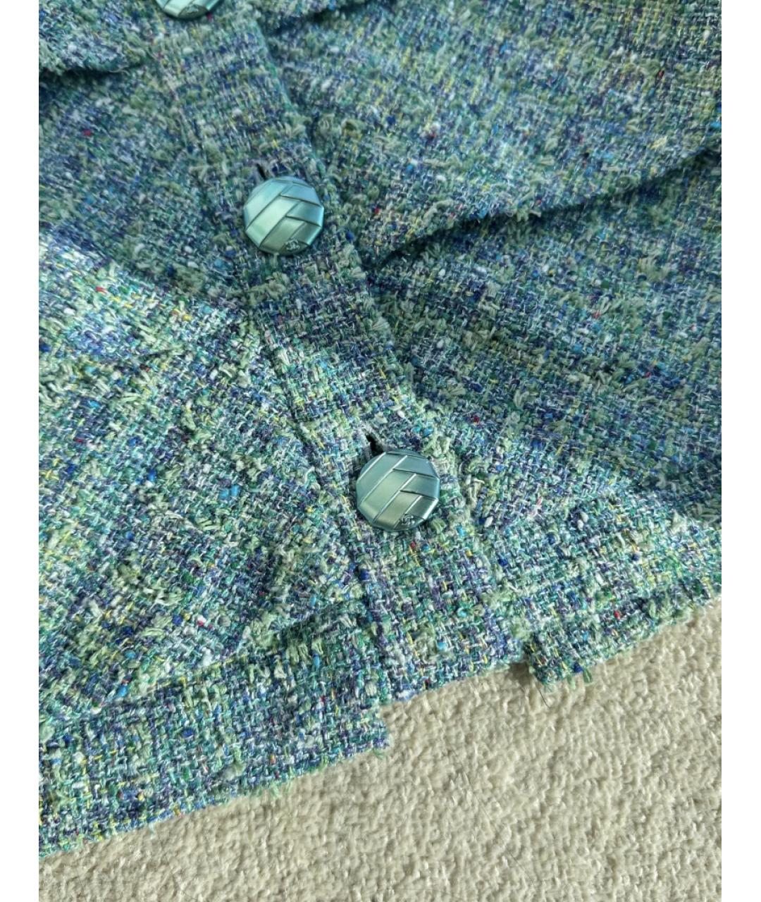 CHANEL Бирюзовый полиэстеровый жилет, фото 3