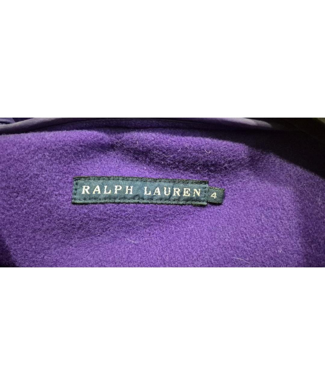 RALPH LAUREN Фиолетовое шерстяное пальто, фото 4