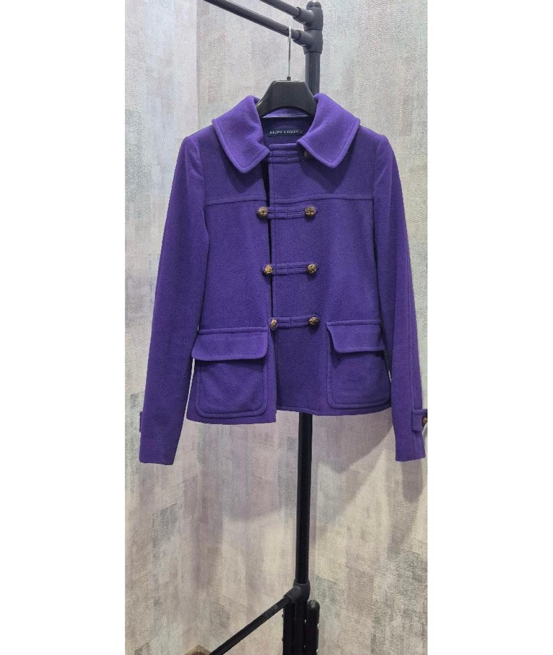RALPH LAUREN Фиолетовое шерстяное пальто, фото 8