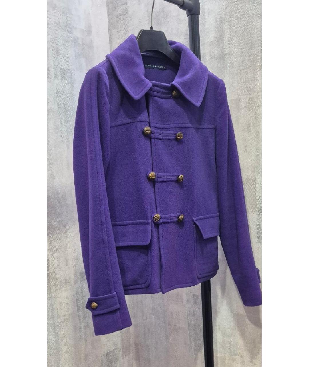 RALPH LAUREN Фиолетовое шерстяное пальто, фото 2
