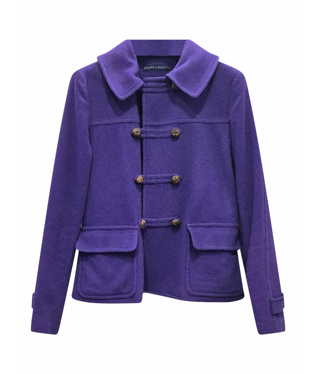 RALPH LAUREN Фиолетовое шерстяное пальто, фото 1