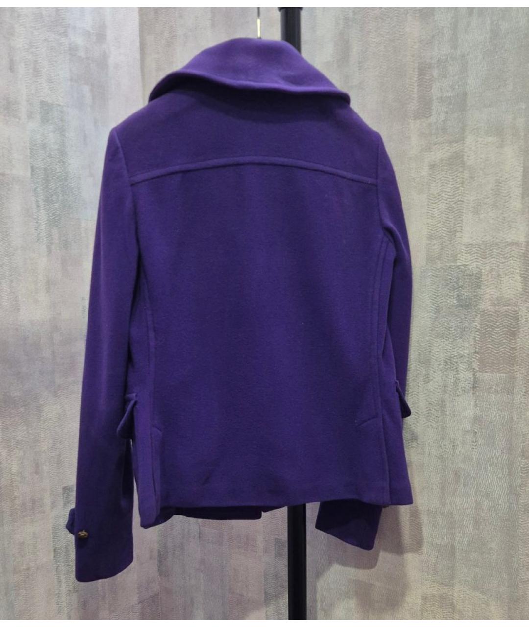 RALPH LAUREN Фиолетовое шерстяное пальто, фото 3