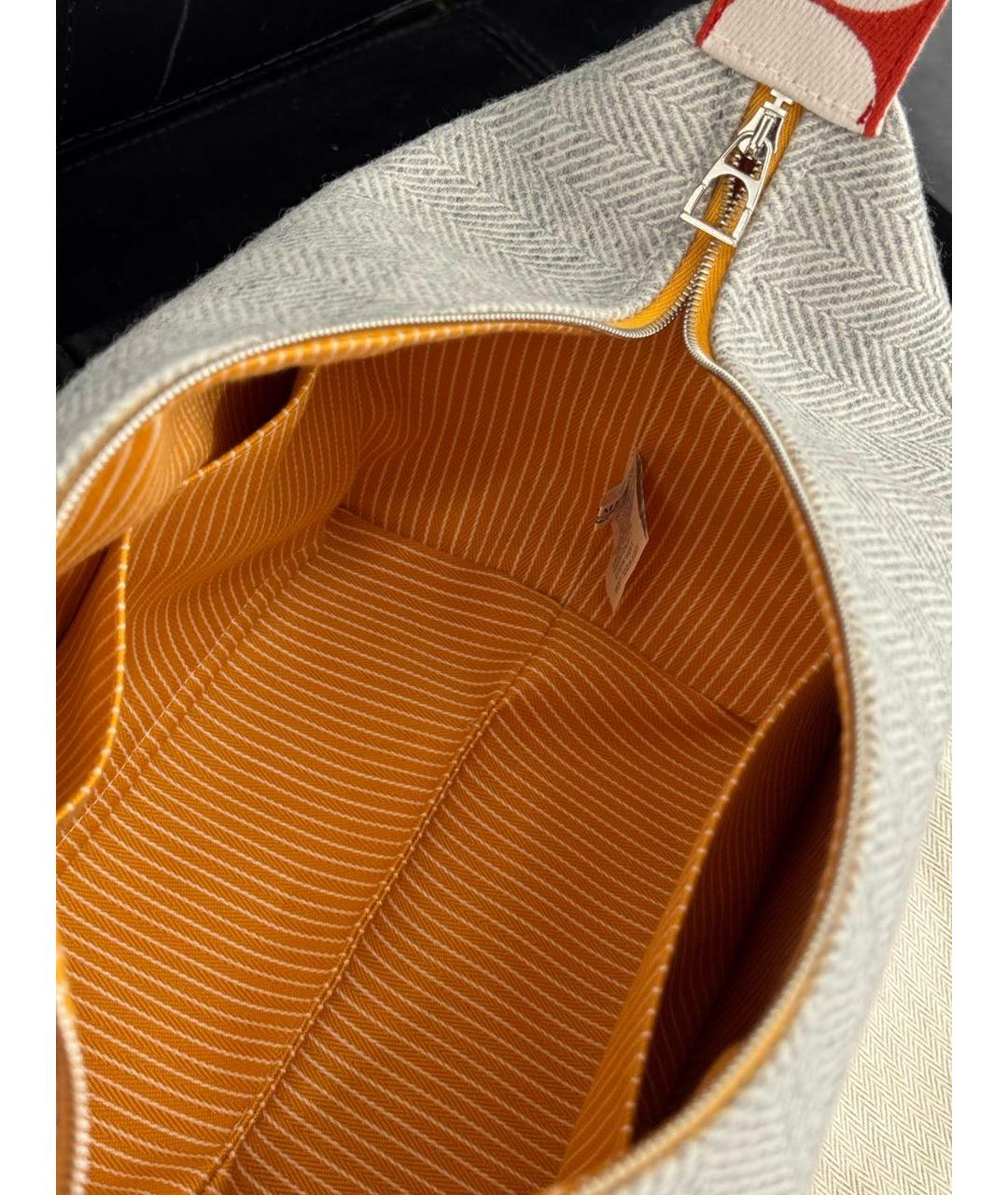 HERMES Серая шерстяная косметичка, фото 5