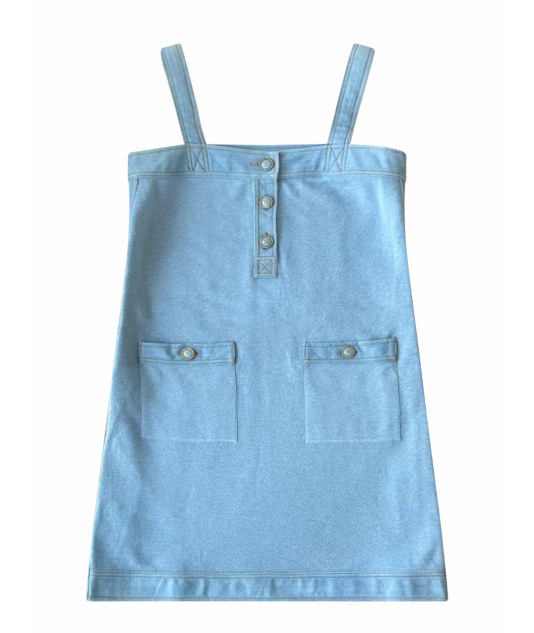 CHANEL Голубое деним повседневное платье, фото 1