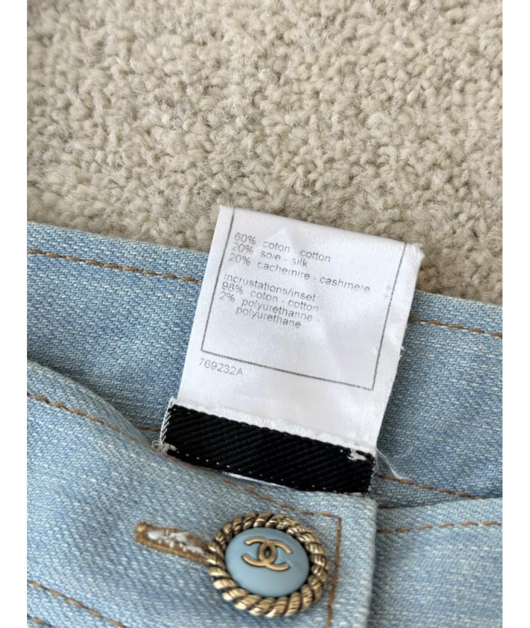 CHANEL Голубое деним повседневное платье, фото 7