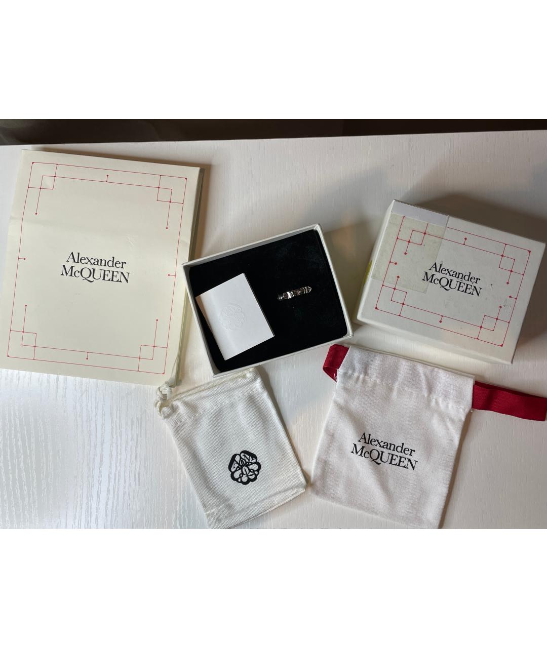 ALEXANDER MCQUEEN Серое латунное кольцо, фото 9