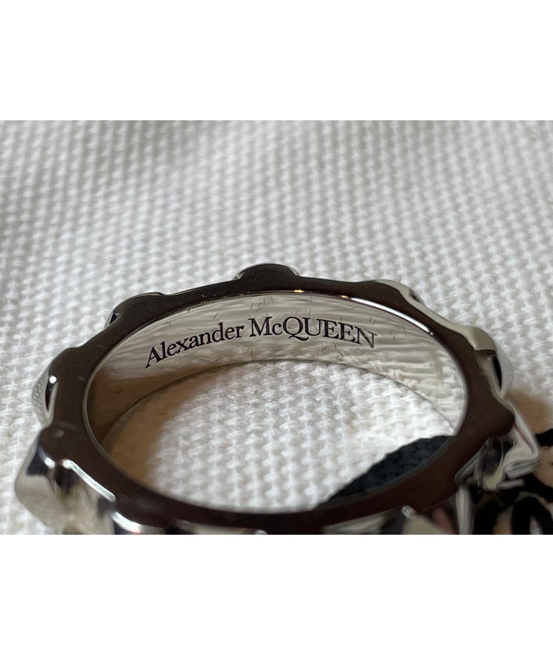 ALEXANDER MCQUEEN Серое латунное кольцо, фото 3