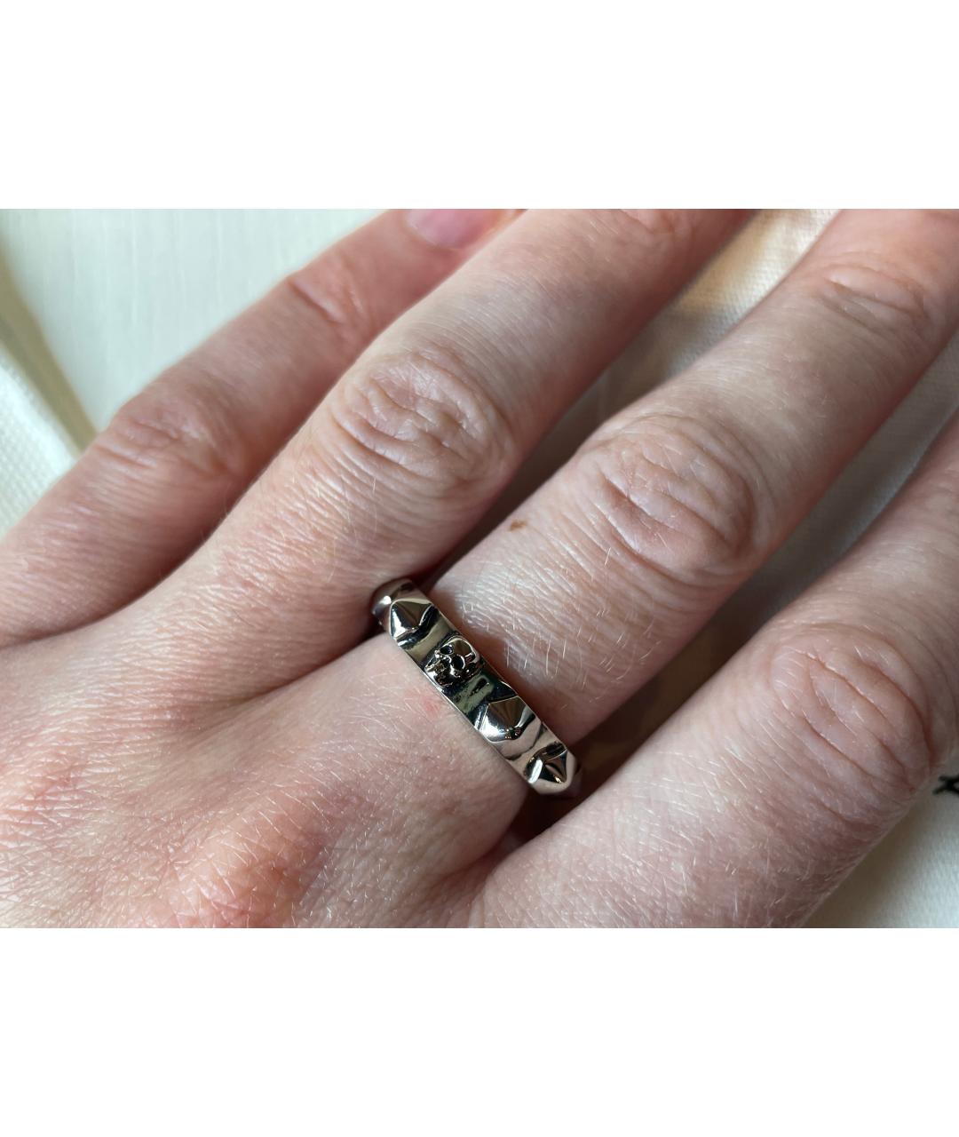 ALEXANDER MCQUEEN Серое латунное кольцо, фото 6