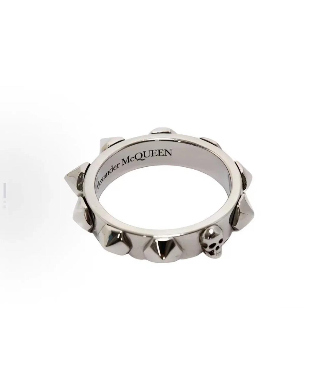 ALEXANDER MCQUEEN Серое латунное кольцо, фото 2