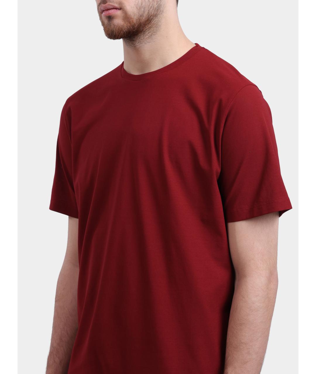 HERNO Бордовая хлопковая футболка, фото 4