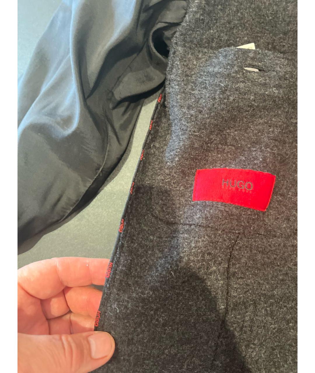 HUGO Серый шерстяной пиджак, фото 6