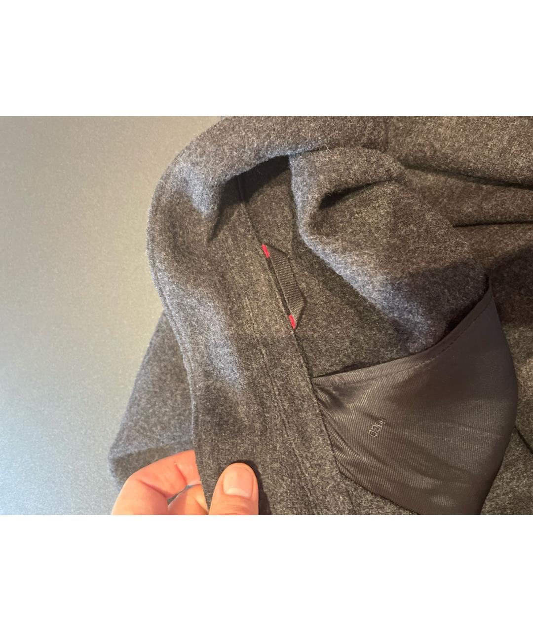 HUGO Серый шерстяной пиджак, фото 7