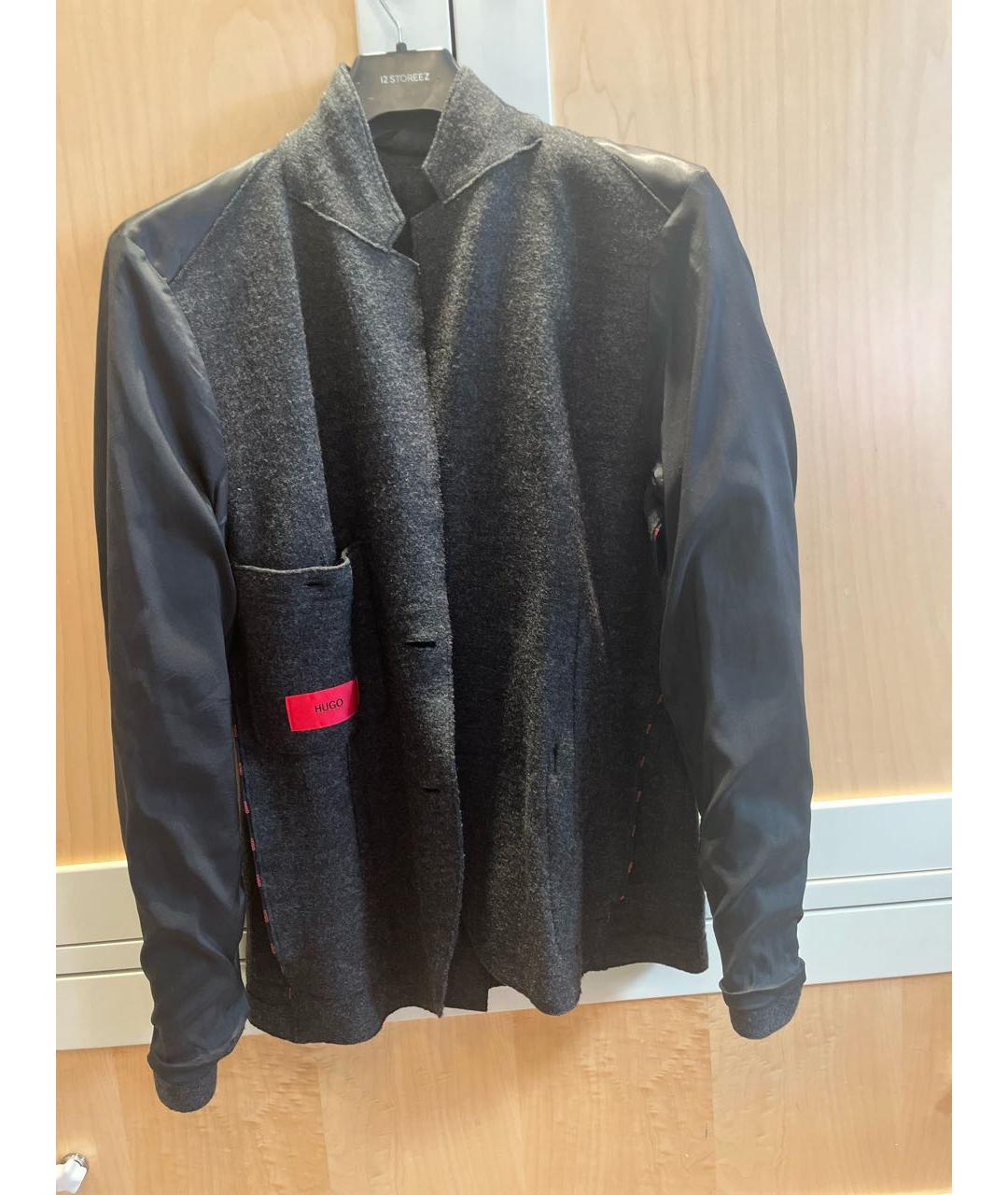 HUGO Серый шерстяной пиджак, фото 3