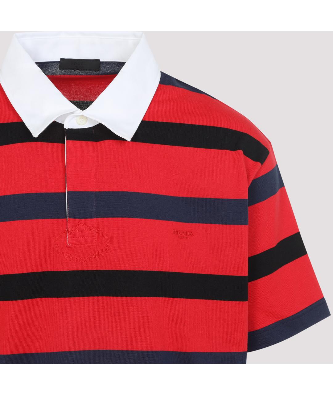 PRADA Красное хлопковое поло с коротким рукавом, фото 4