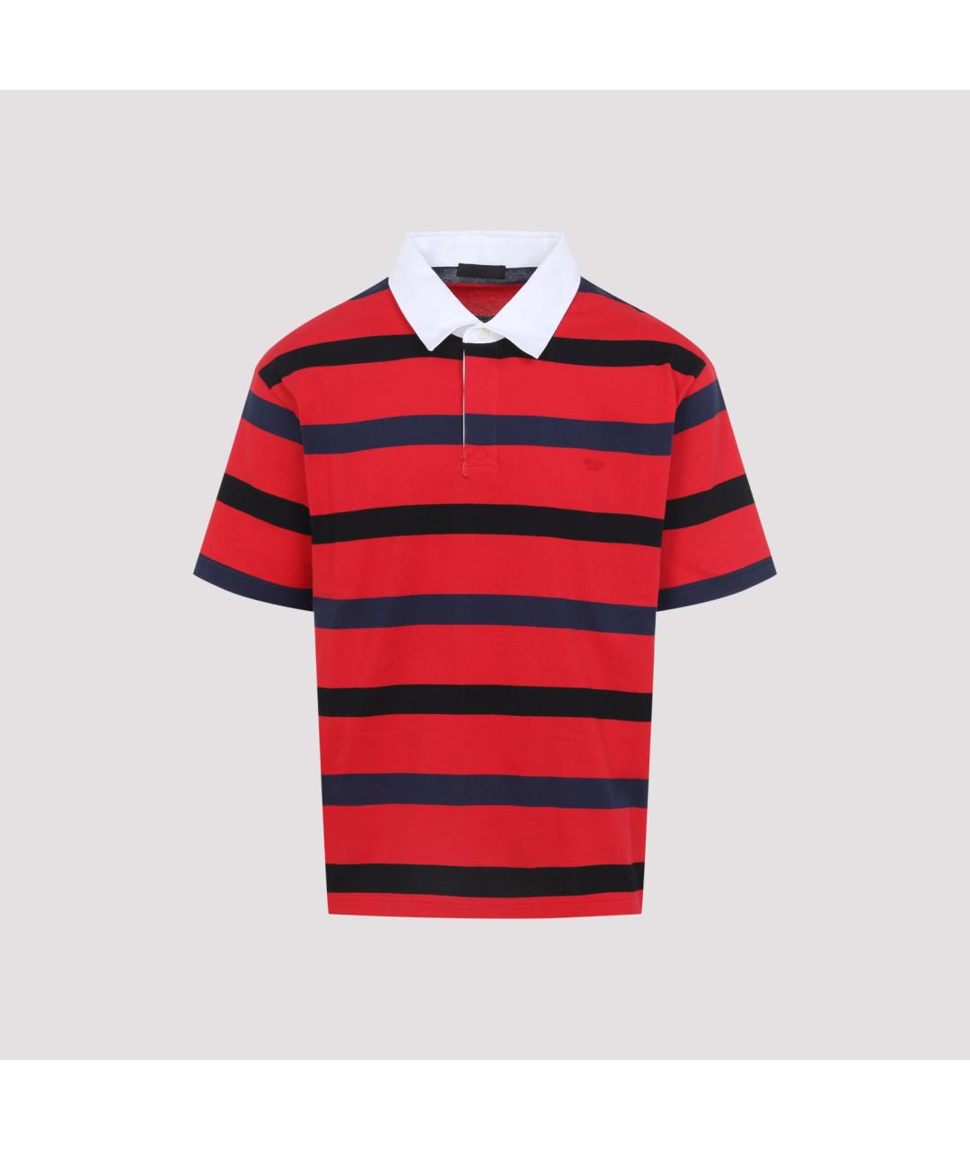 PRADA Красное хлопковое поло с коротким рукавом, фото 2