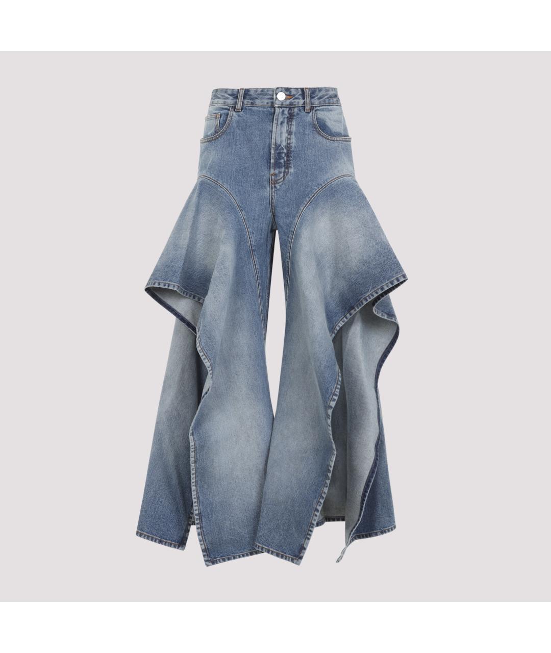 ALAIA Голубые хлопковые джинсы клеш, фото 2