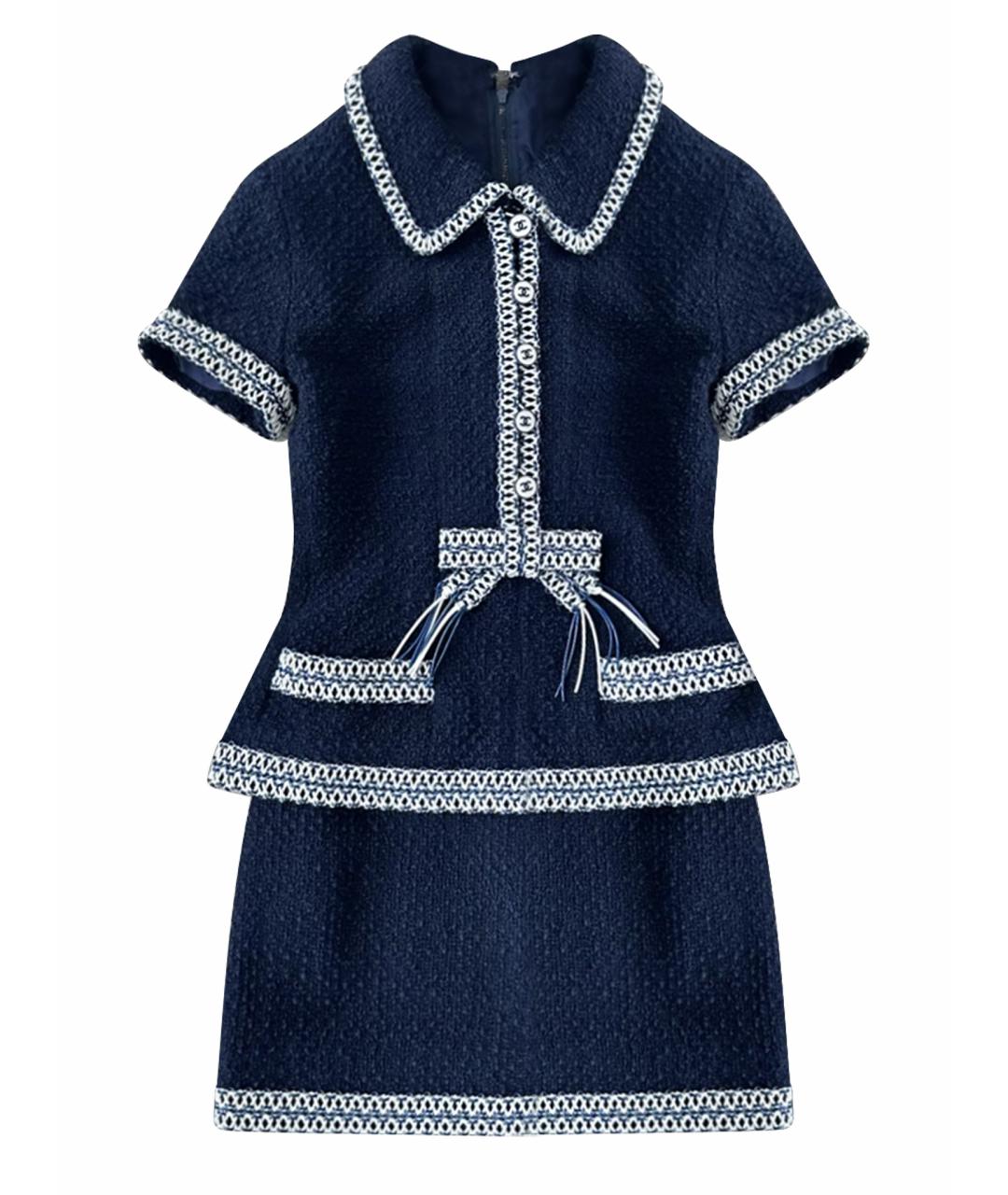 CHANEL Темно-синий твидовый костюм с юбками, фото 1