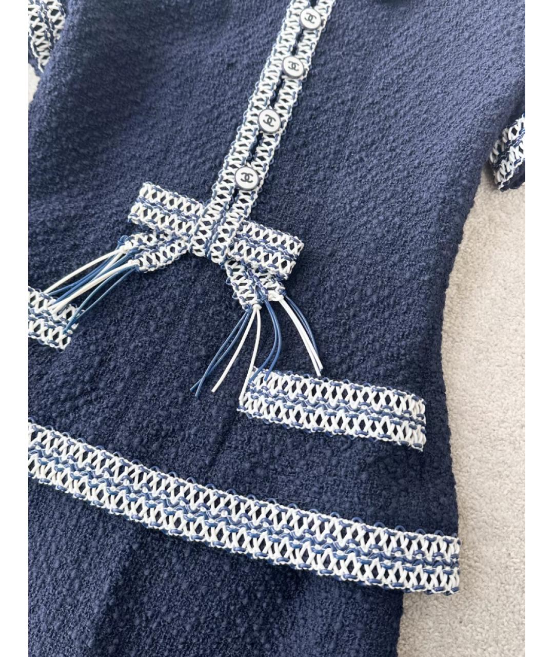 CHANEL Темно-синий твидовый костюм с юбками, фото 3