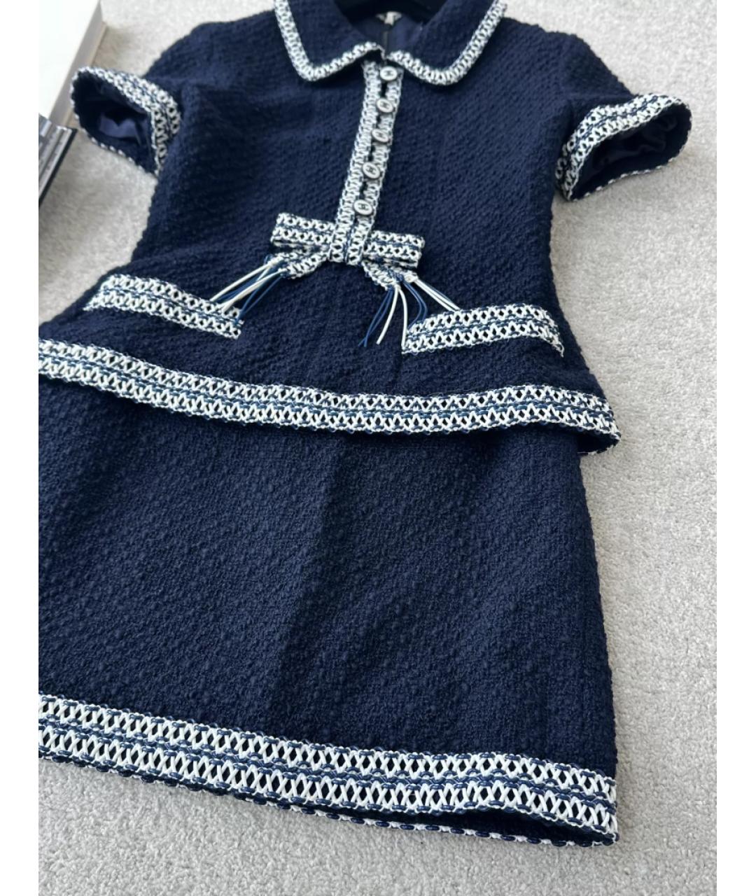 CHANEL Темно-синий твидовый костюм с юбками, фото 4