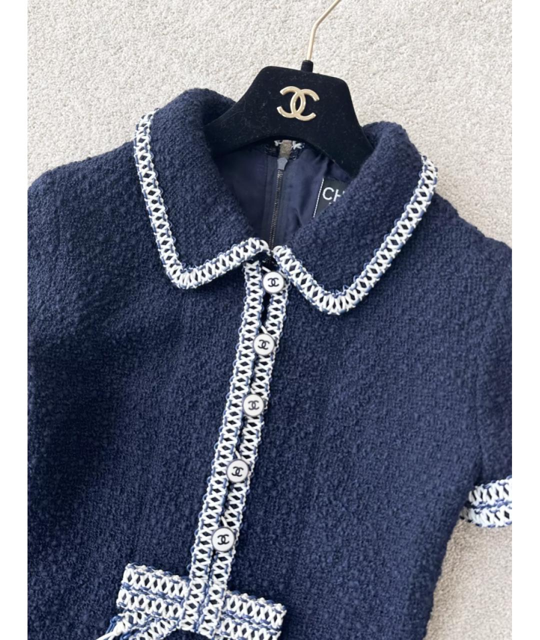 CHANEL Темно-синий твидовый костюм с юбками, фото 2