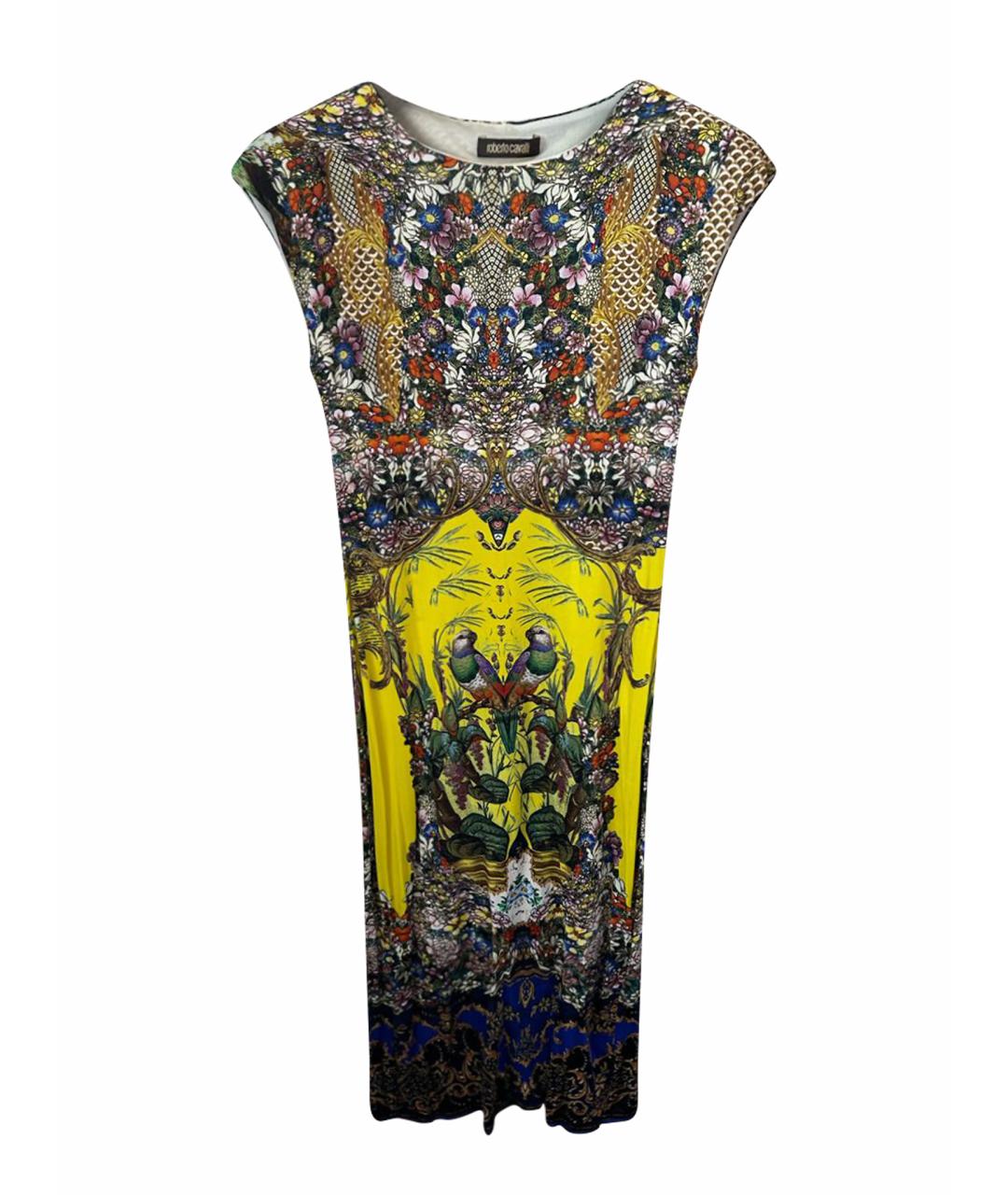 ROBERTO CAVALLI Желтое полиэстеровое коктейльное платье, фото 1