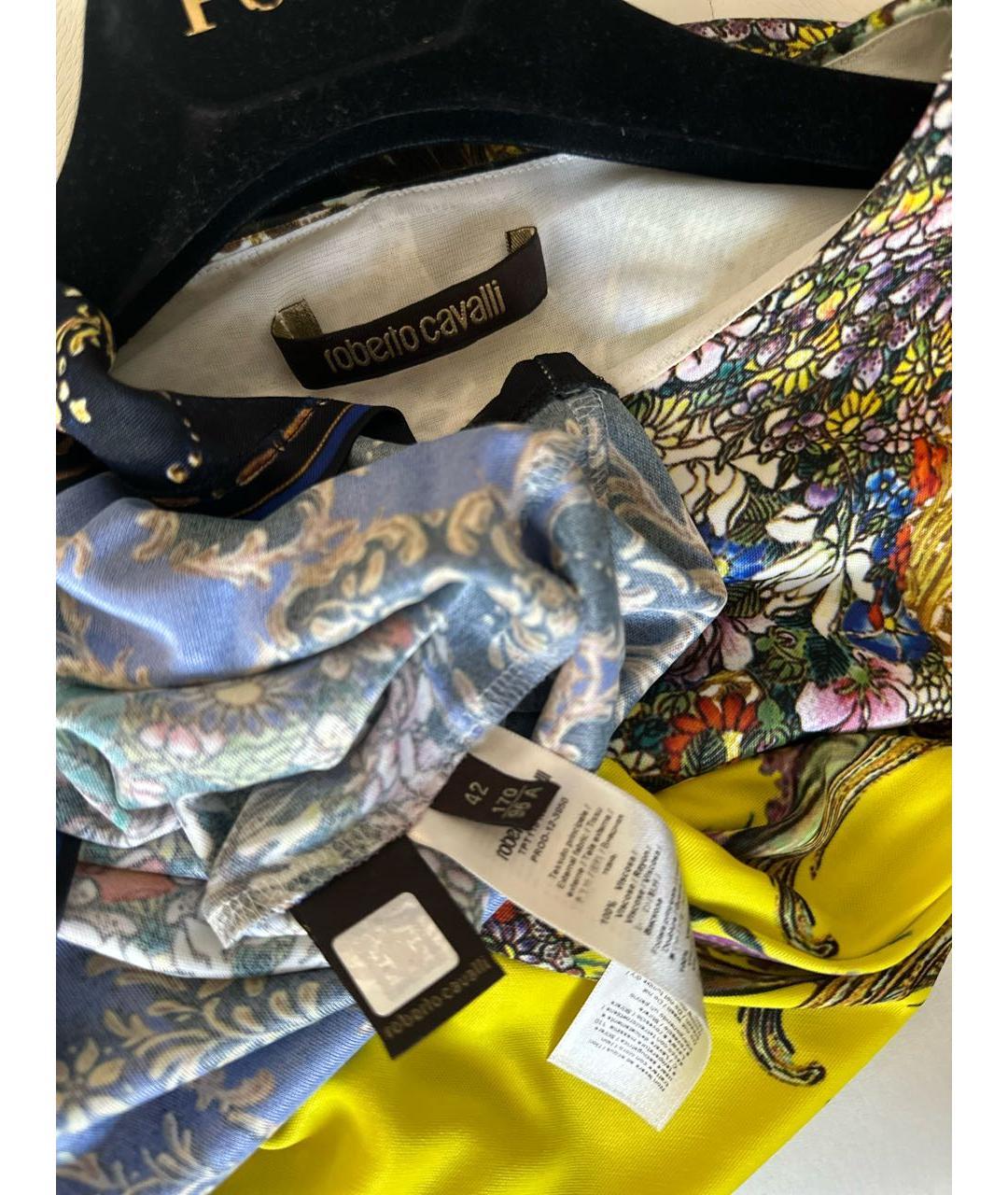 ROBERTO CAVALLI Желтое полиэстеровое коктейльное платье, фото 7