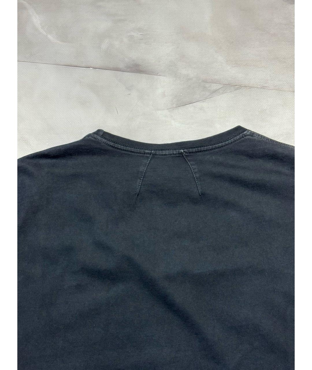 RHUDE Черная хлопковая футболка, фото 4