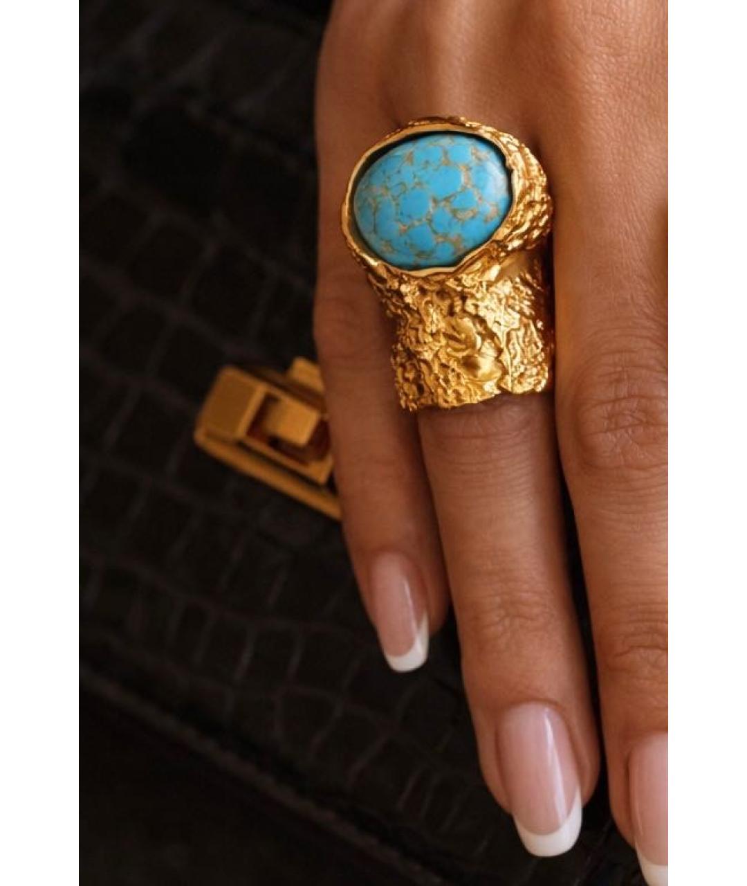 SAINT LAURENT Золотое латунное кольцо, фото 4