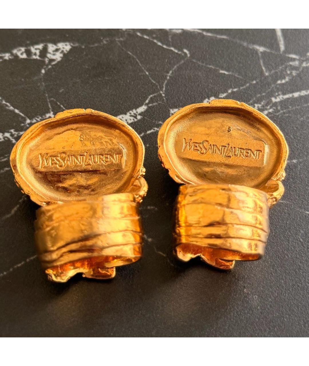 SAINT LAURENT Золотое латунное кольцо, фото 2