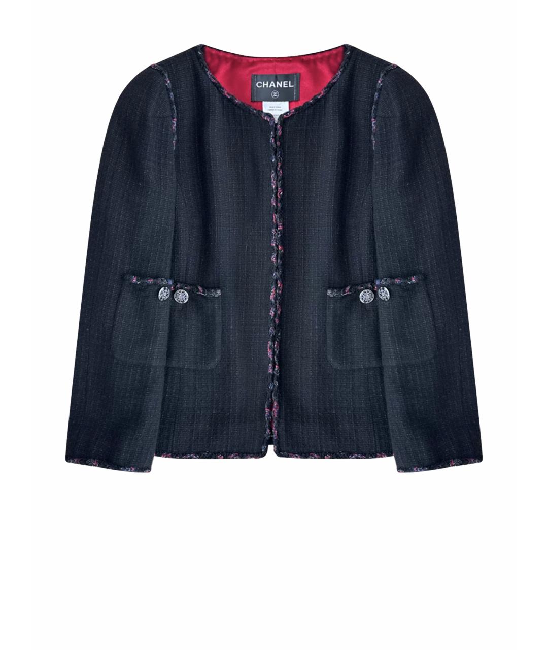 CHANEL Черный шерстяной жакет/пиджак, фото 1