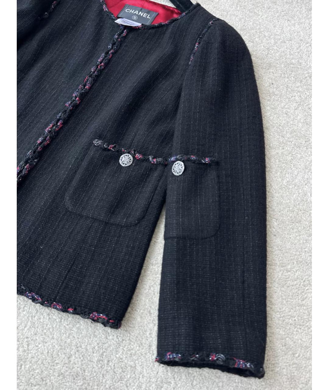 CHANEL Черный шерстяной жакет/пиджак, фото 6