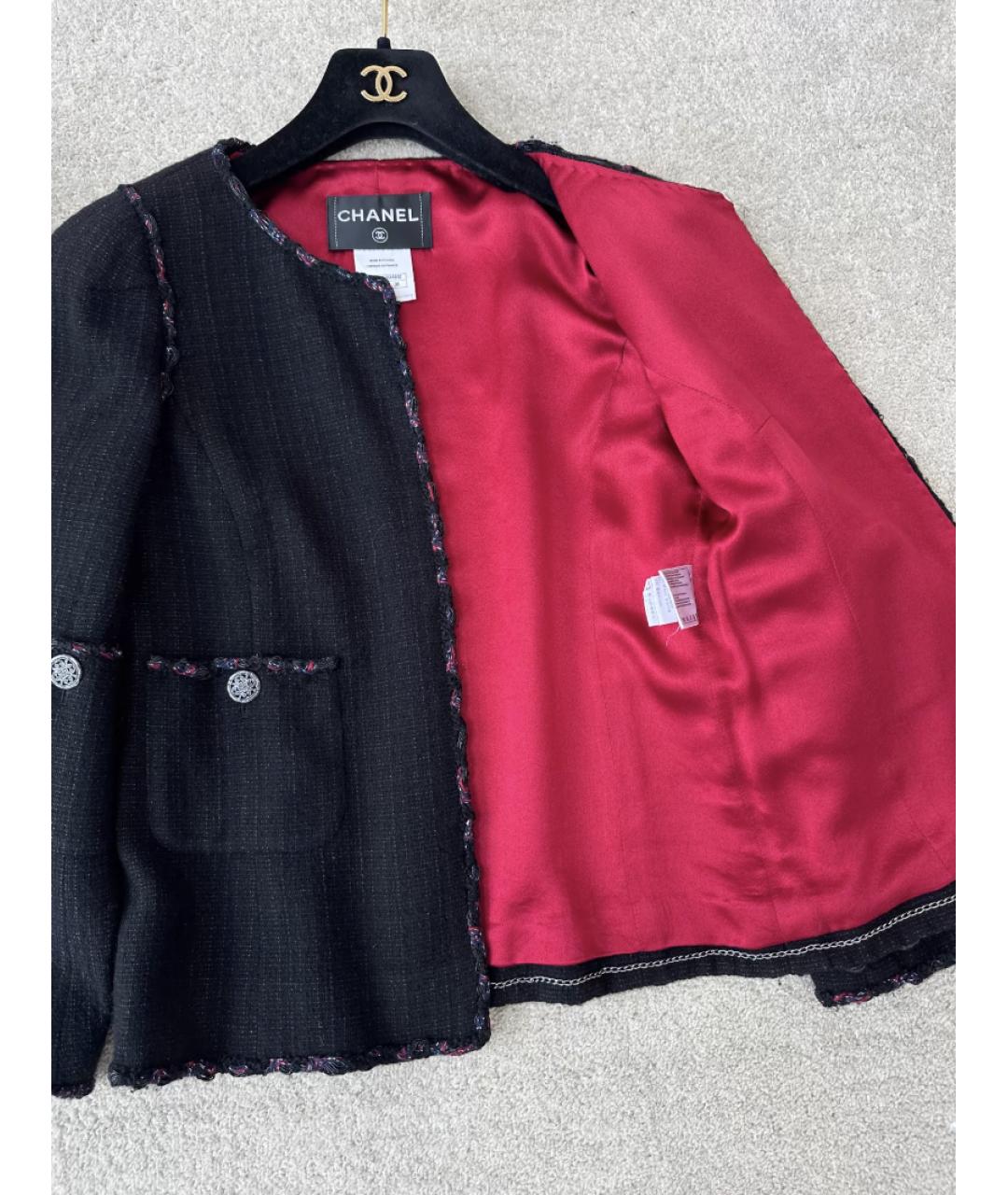 CHANEL Черный шерстяной жакет/пиджак, фото 3