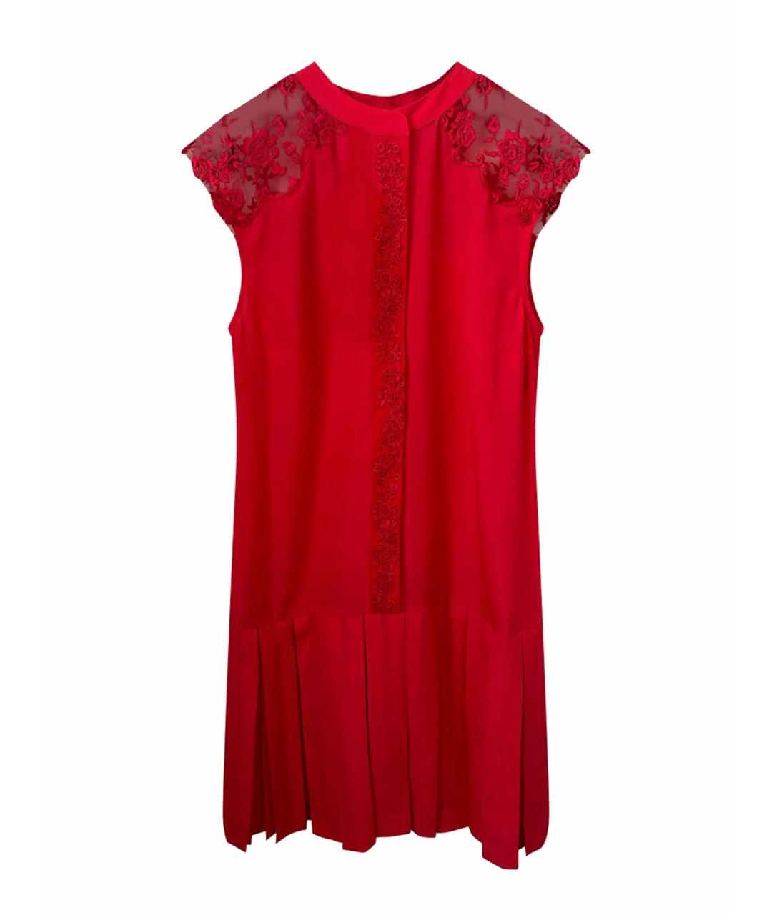 ERMANNO SCERVINO Красное кружевное коктейльное платье, фото 1