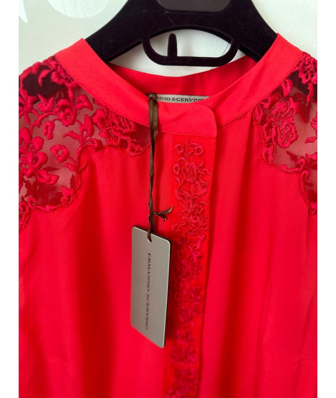 ERMANNO SCERVINO Красное кружевное коктейльное платье, фото 3