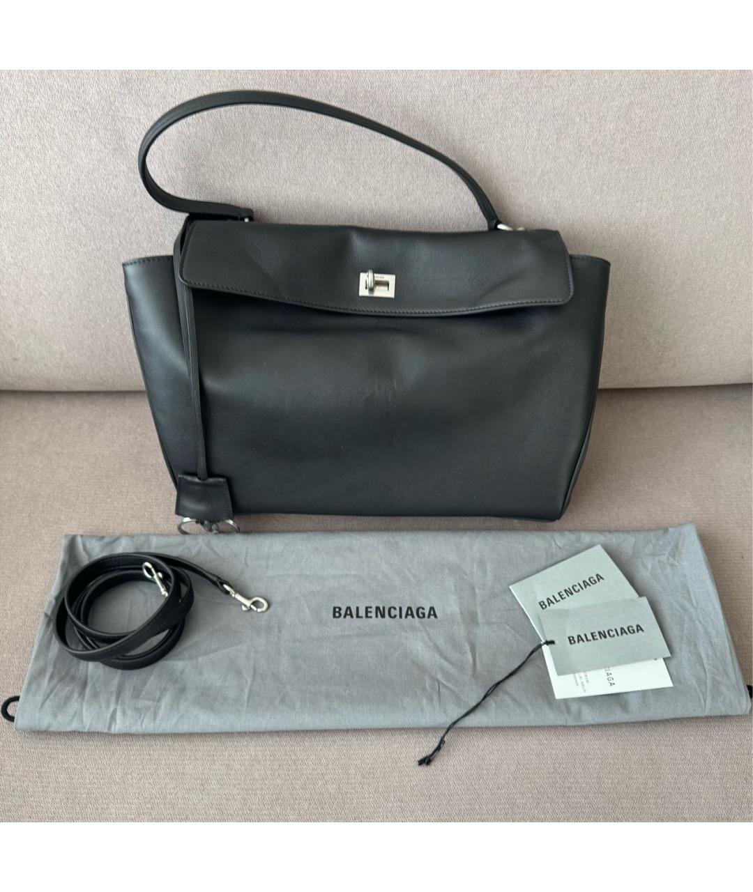BALENCIAGA Черная кожаная сумка через плечо, фото 7