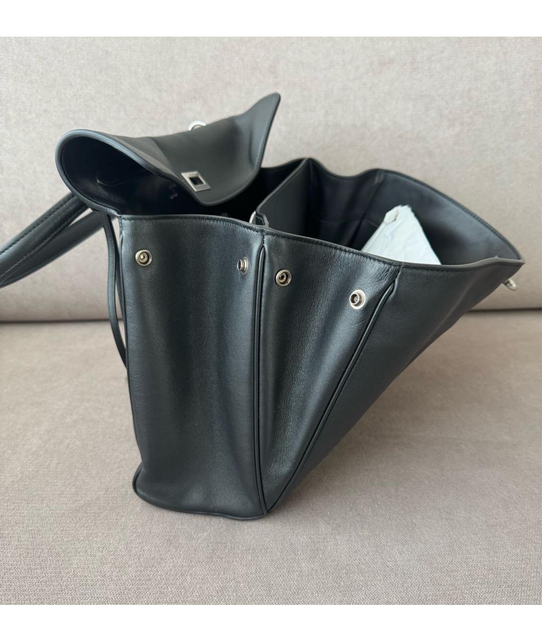 BALENCIAGA Черная кожаная сумка через плечо, фото 4