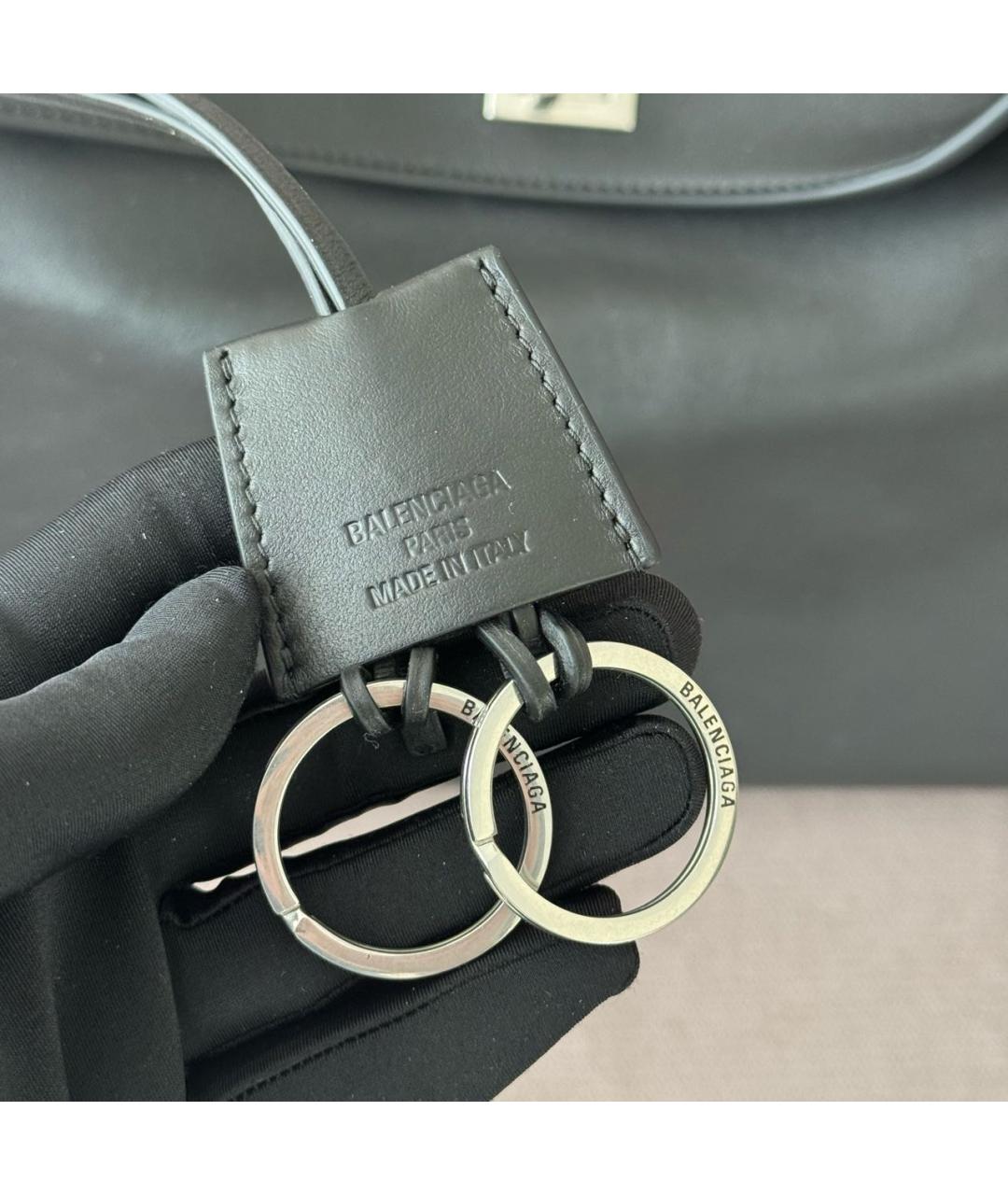 BALENCIAGA Черная кожаная сумка через плечо, фото 6