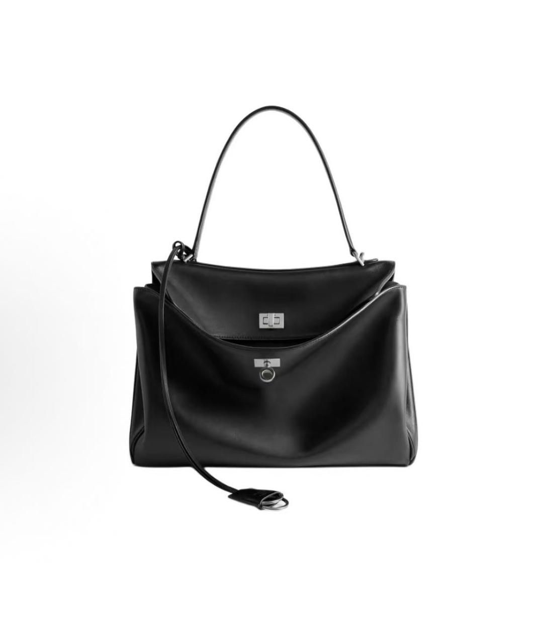 BALENCIAGA Черная кожаная сумка через плечо, фото 8