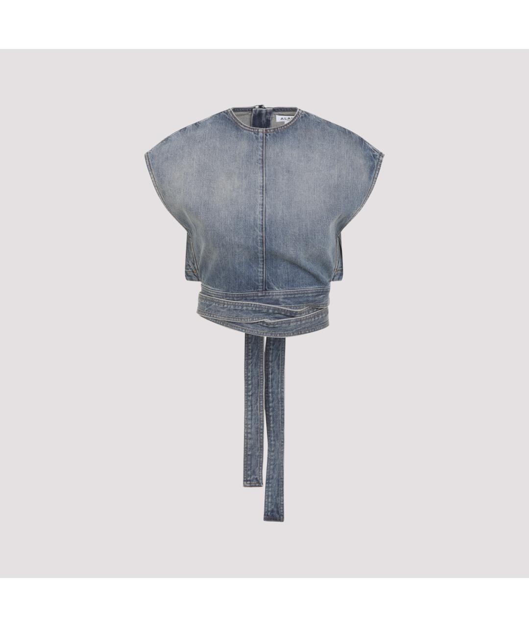 ALAIA Голубая хлопковая блузы, фото 2