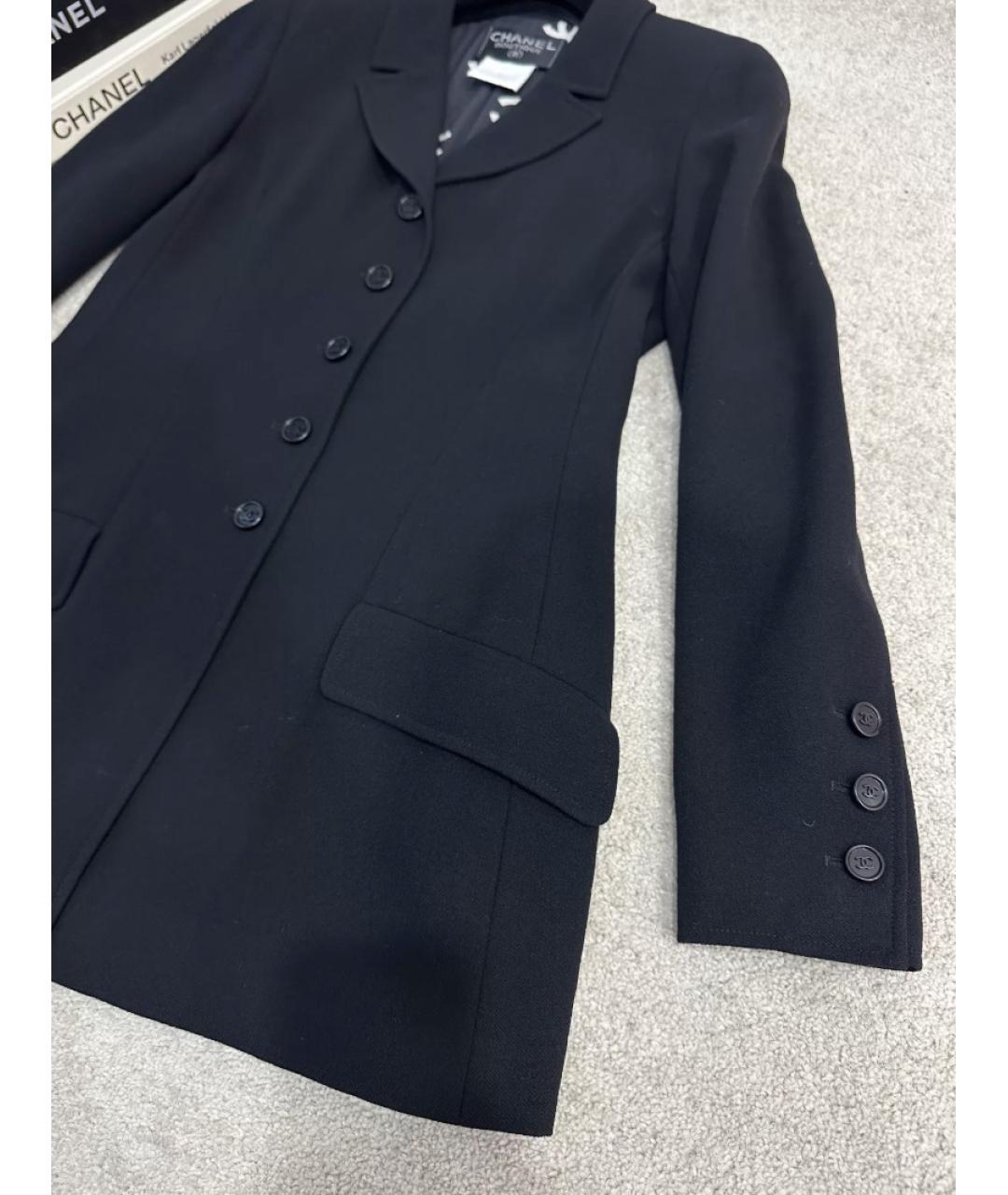 CHANEL Черный шерстяной жакет/пиджак, фото 5