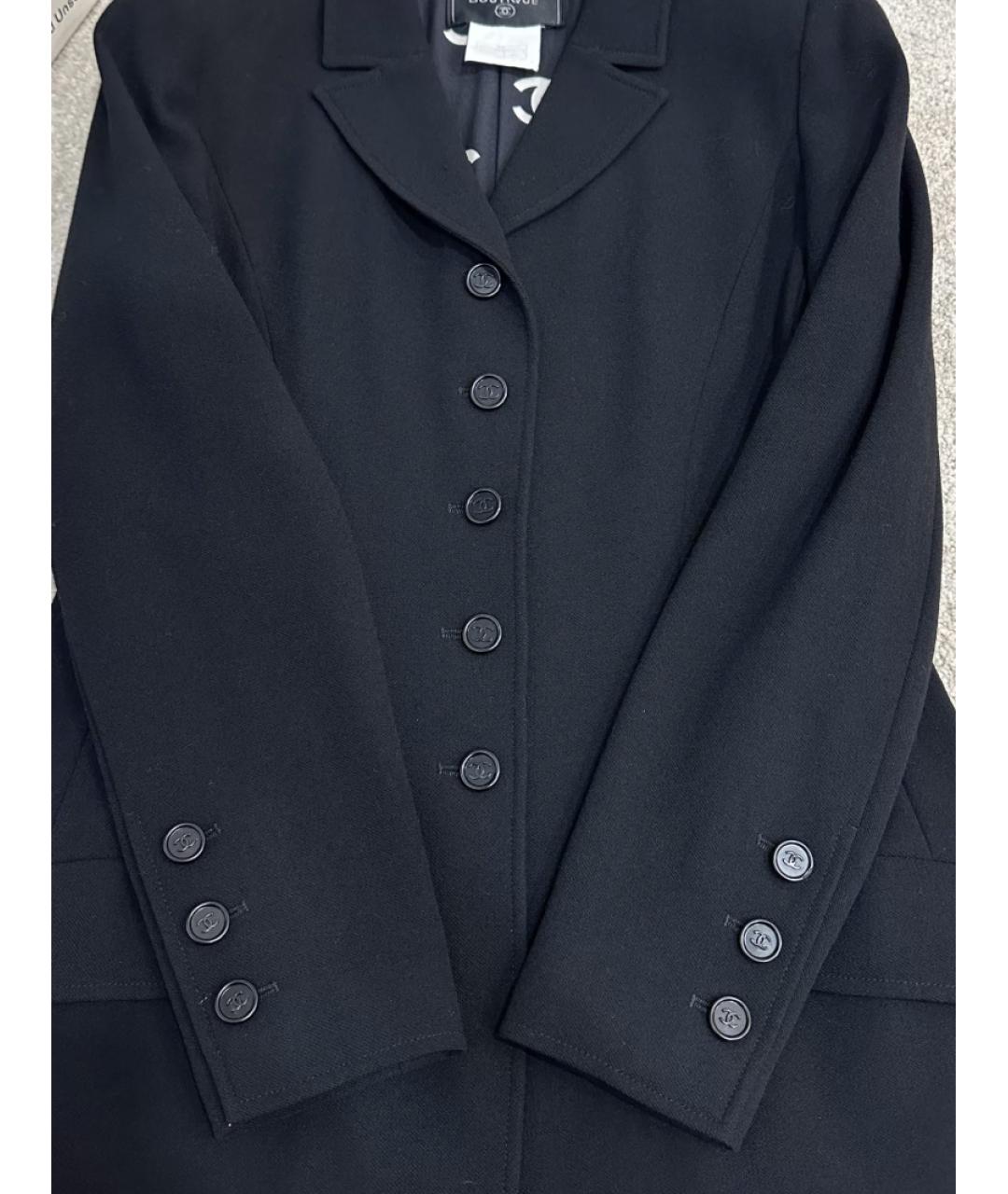 CHANEL Черный шерстяной жакет/пиджак, фото 6