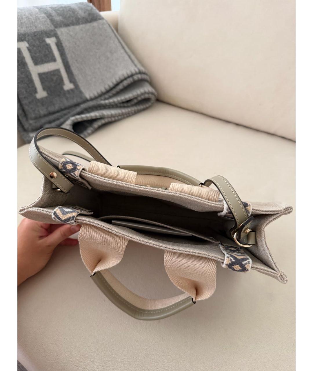 CHLOE Бежевая тканевая пляжная сумка, фото 6