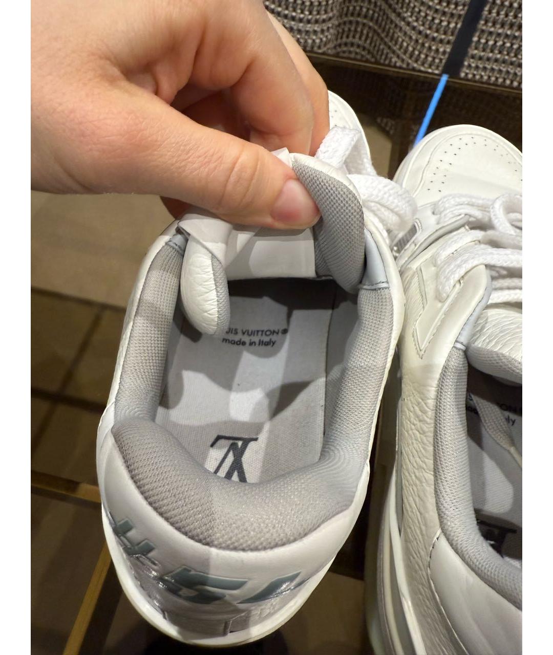 LOUIS VUITTON Белые кожаные кроссовки, фото 5