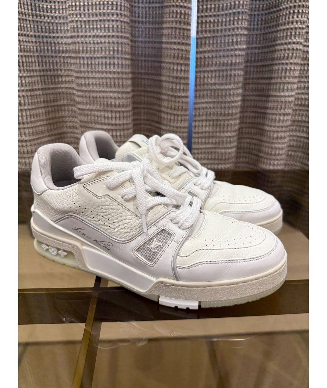 LOUIS VUITTON Белые кожаные кроссовки, фото 3
