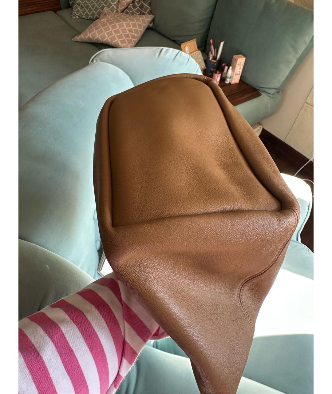 LOEWE Коричневая кожаная сумка через плечо, фото 3